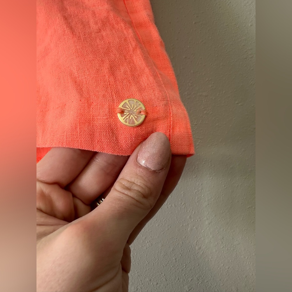 Lilly Pulitzer Orange Linen Shorts - Picture 2 of 5